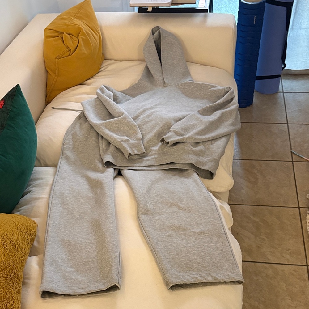 Gray Hoodie and Sweatpants Set